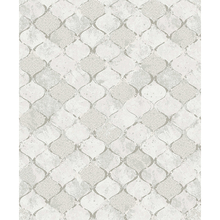 Silver and White Ogee Design