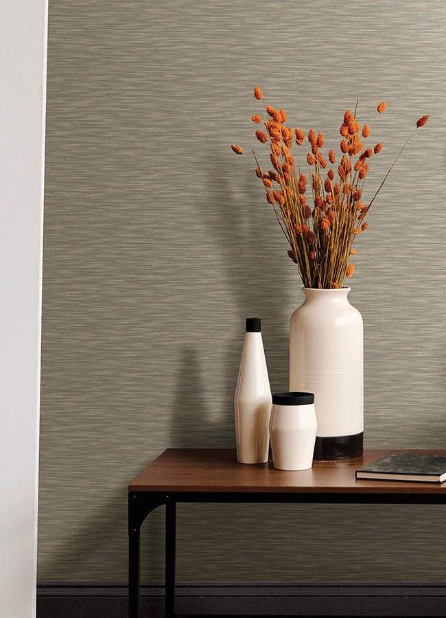 Benson Taupe Faux Fabric Wallpaper