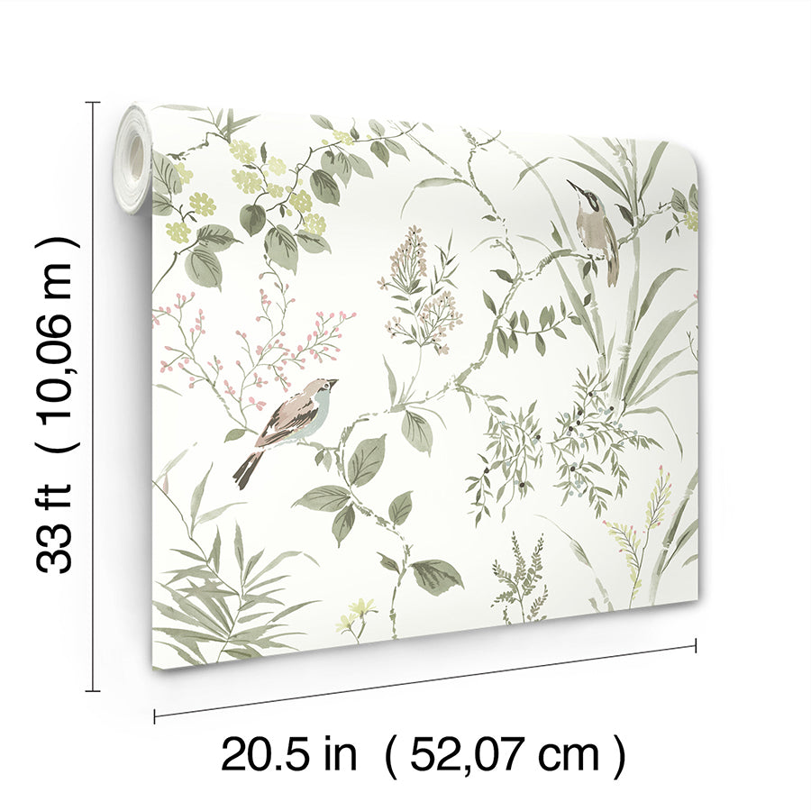 Imperial Garden Moss Botanical Wallpaper