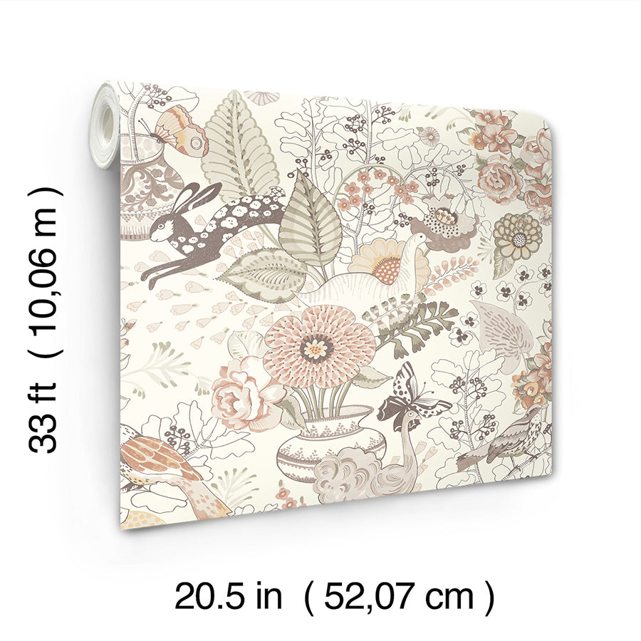 Whimsy Coral Fauna Wallpaper