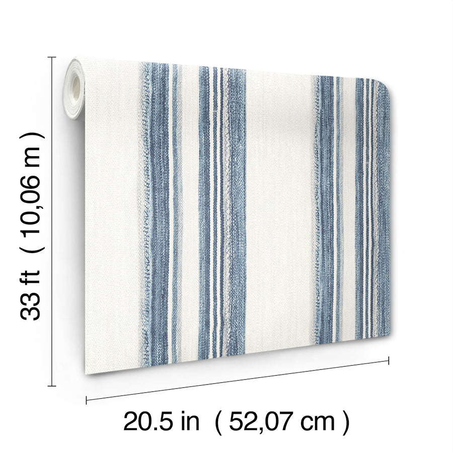 Loom Spun Indigo Wallpaper