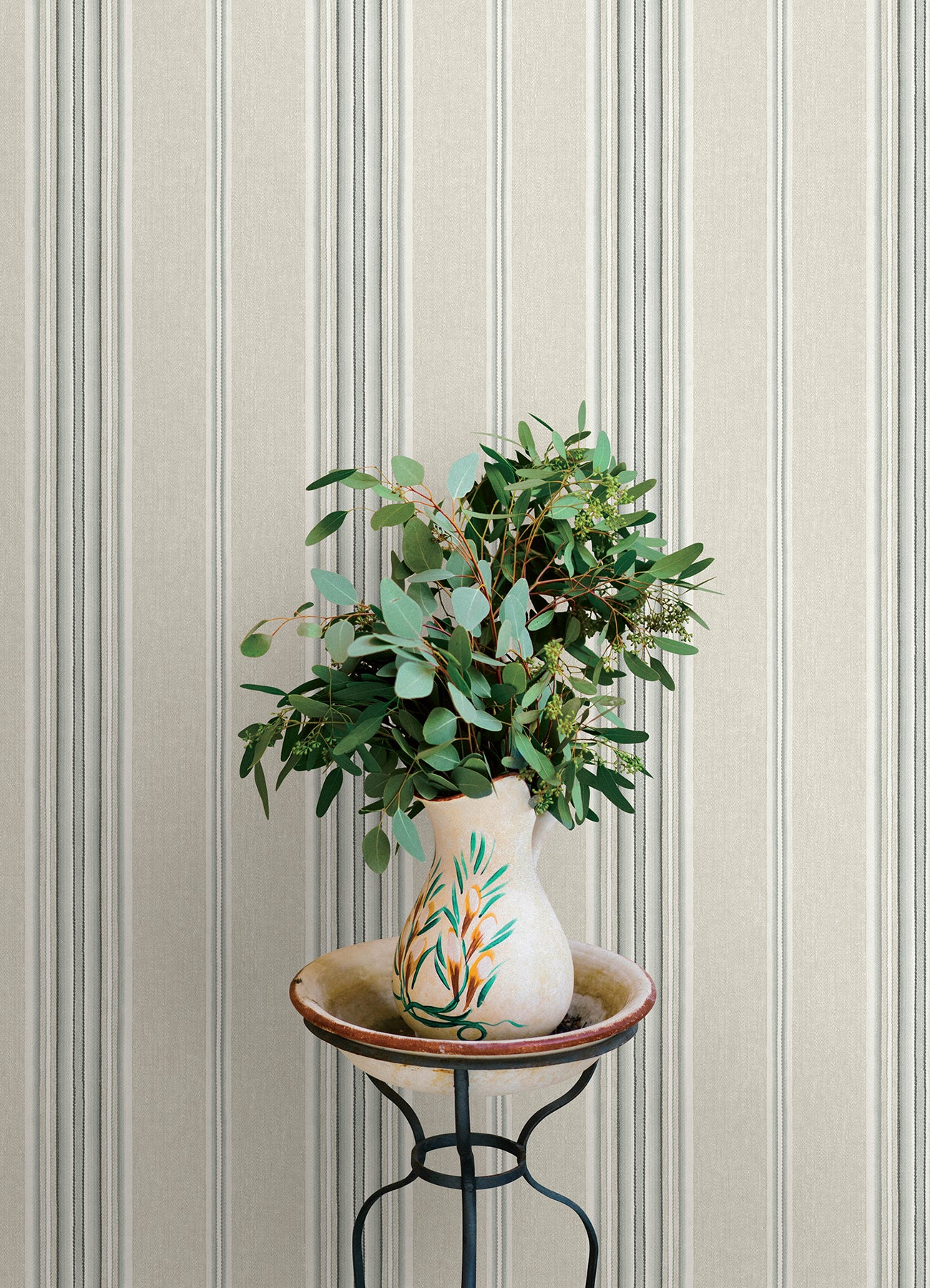 Calvados Turquoise Linen Stripe