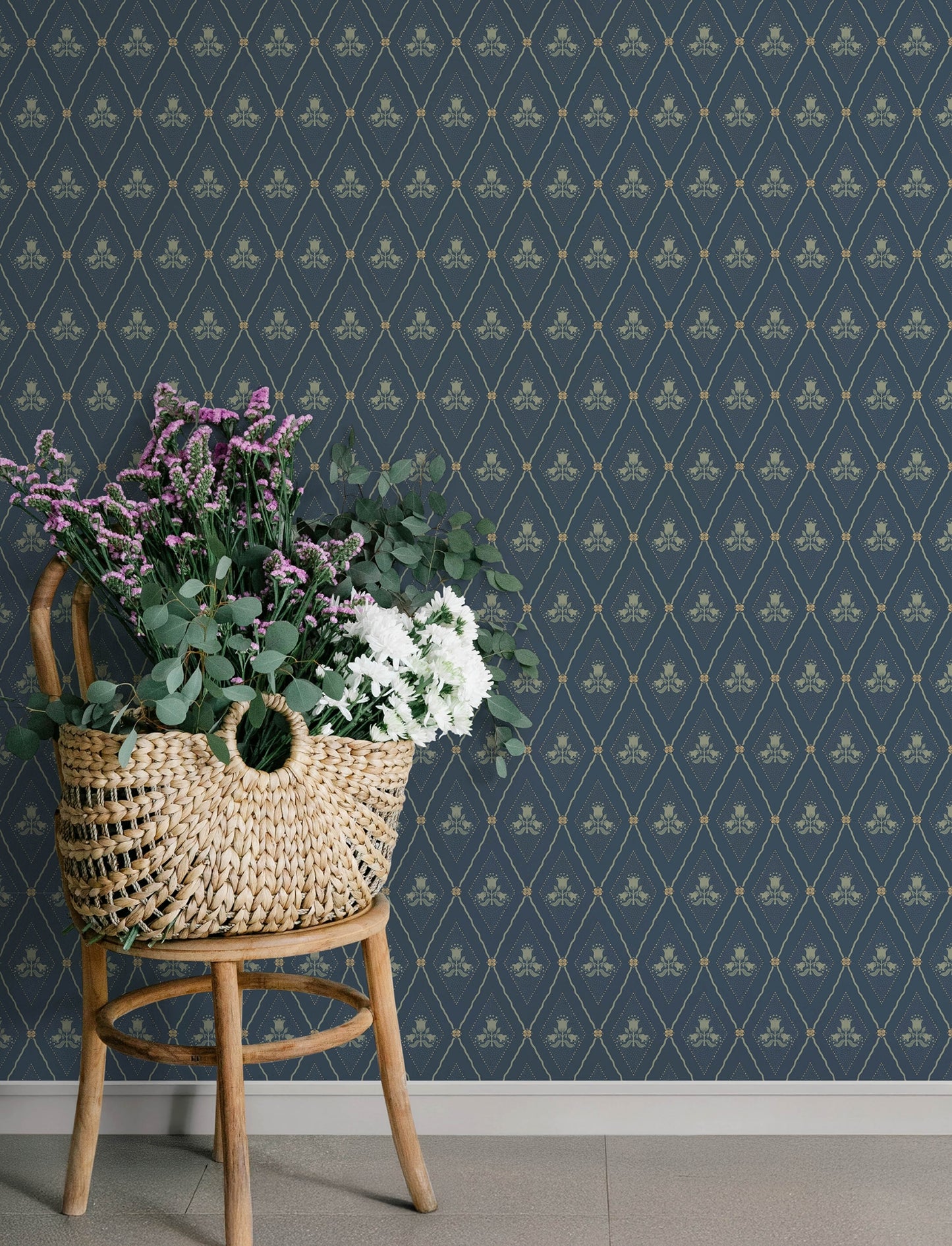 Alma Navy Diamond Floral