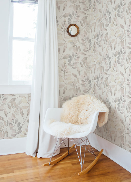 Pinnate Blush Leaves Wallpaper