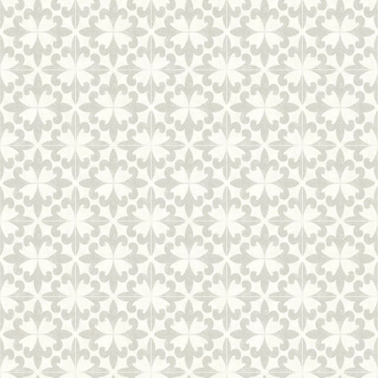 Light Gray Fleur Tile Wallpaper