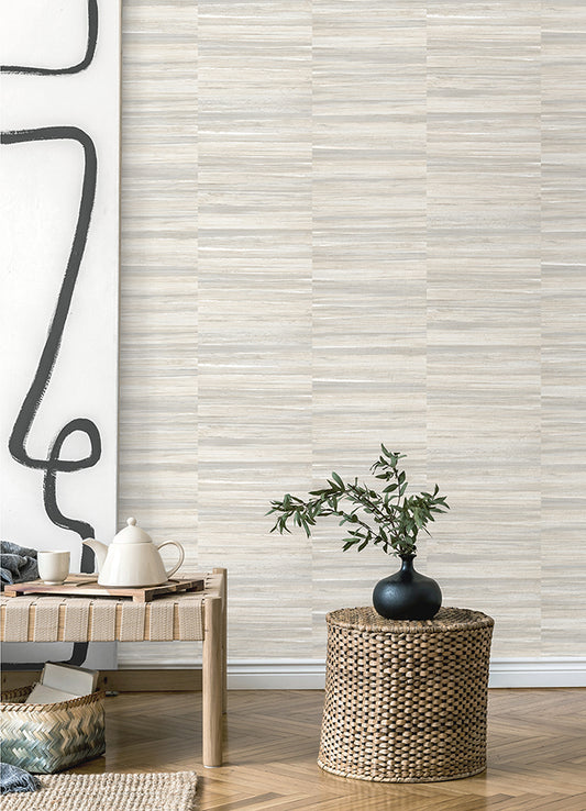 Rowan White Faux Grasscloth Wallpaper