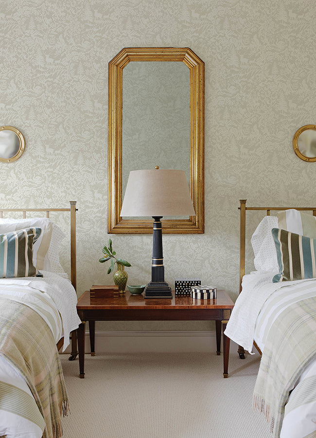 Alrick Taupe Forest Venture Wallpaper