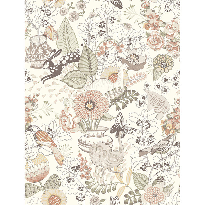 Whimsy Coral Fauna Wallpaper