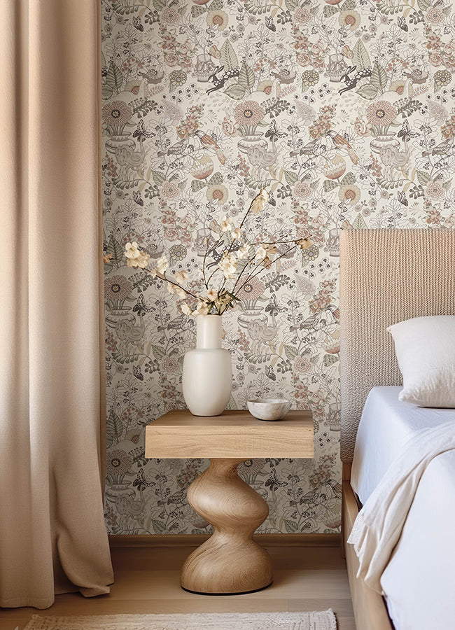 Whimsy Coral Fauna Wallpaper