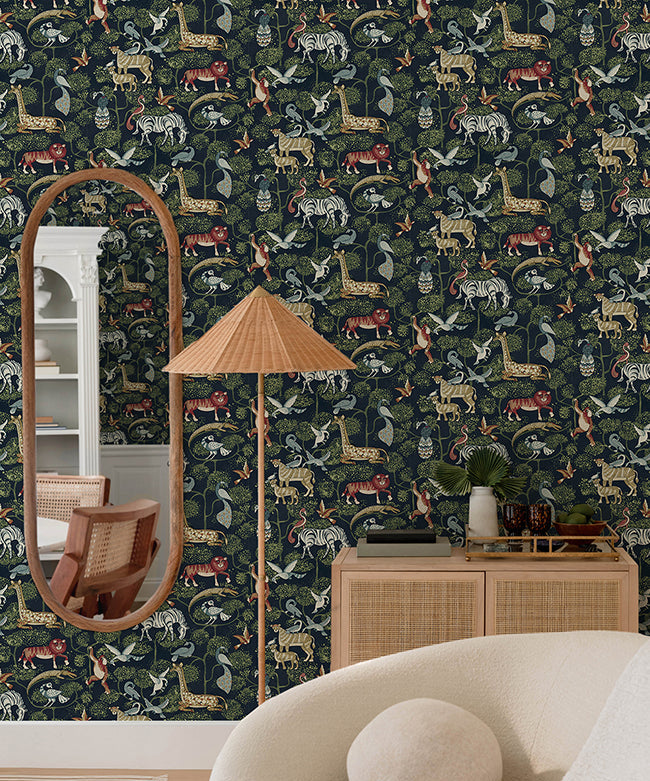 Rigby Navy Jungle Animals
