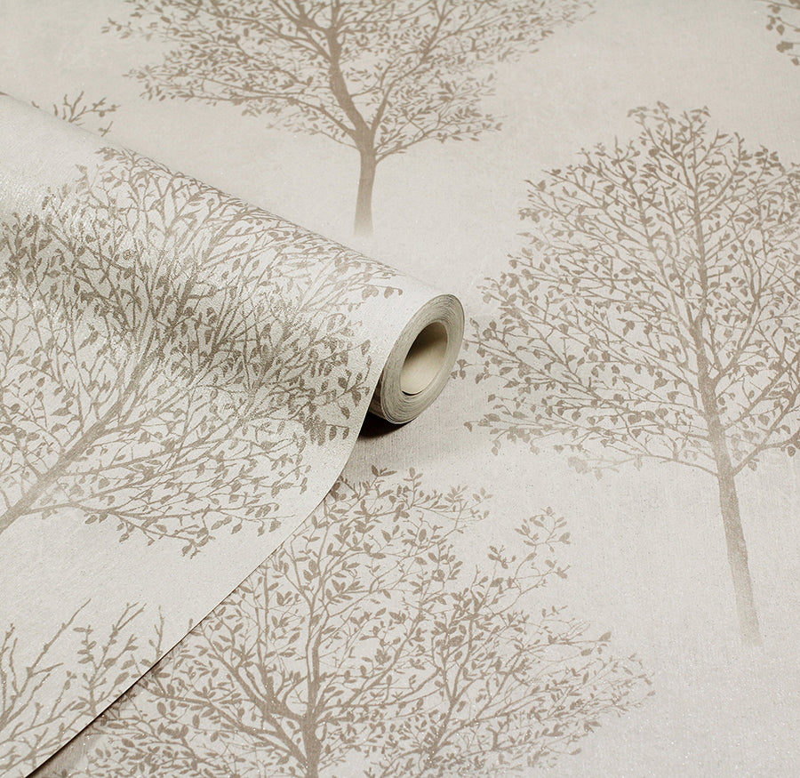 Agatha Beige Trees Wallpaper