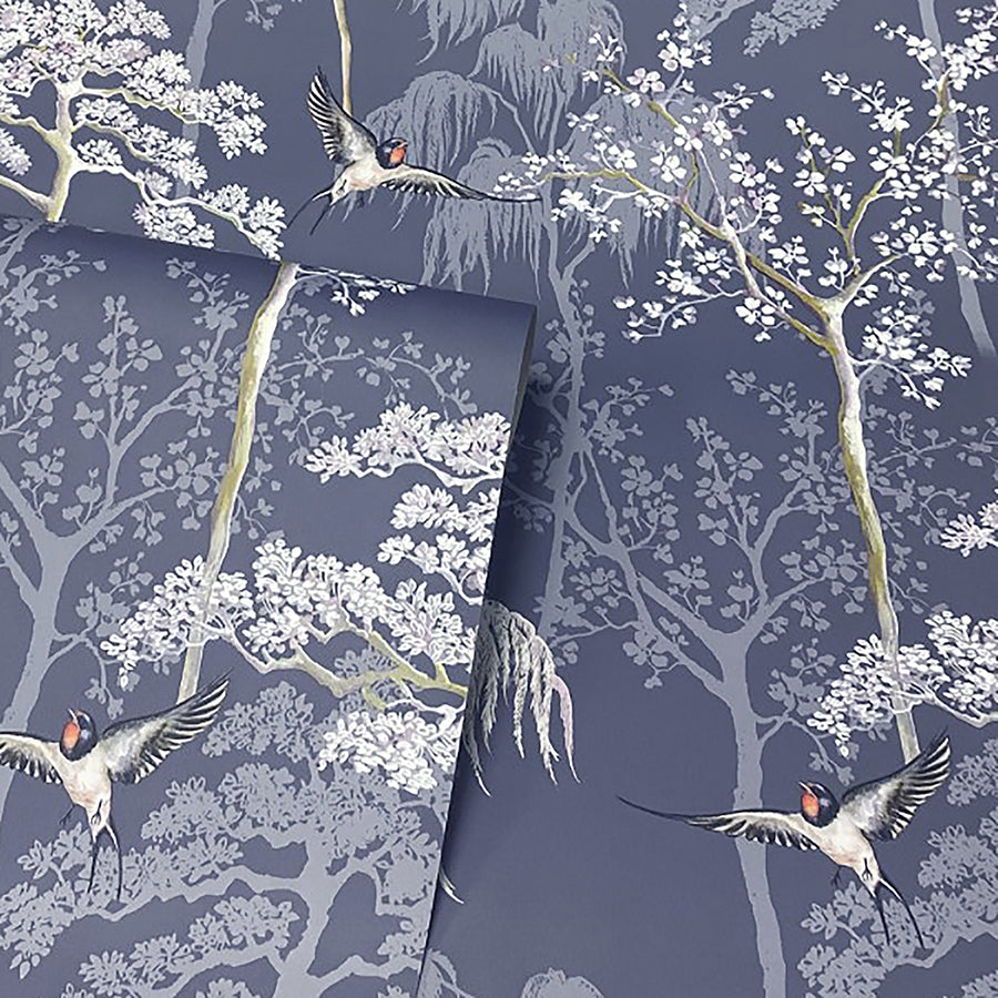 Asuka Blue Swallow Forest Wallpaper