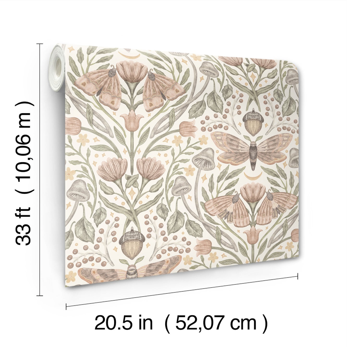 Mystic Moth Blush Forest Magic Wallpaper