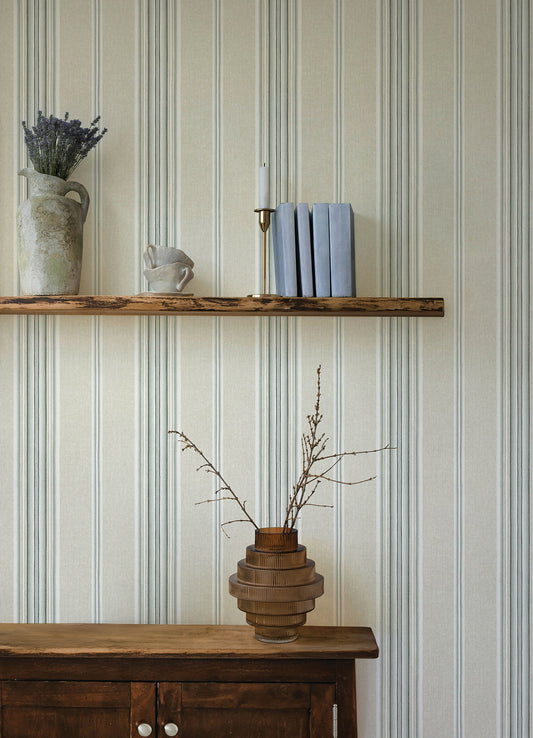 Calvados Turquoise Linen Stripe