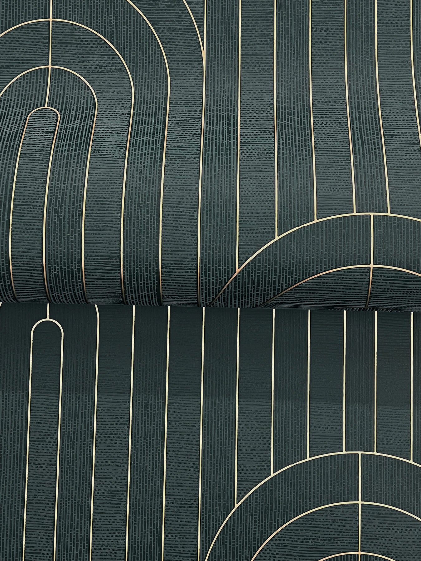 Declan Teal Textured Arches Wallpaper