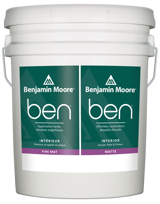 5 Gal pail ben Waterborne Interior Paint- Matte F624