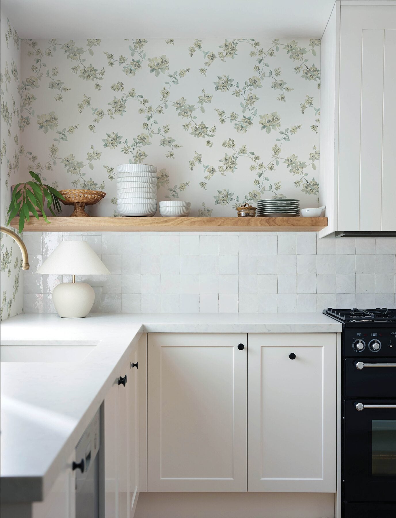 Festival Floral Aqua Trailing Wallpaper